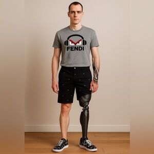 Fendi Monster Eyes Gray Chenille T-Shirt – Size M – Made in Italy